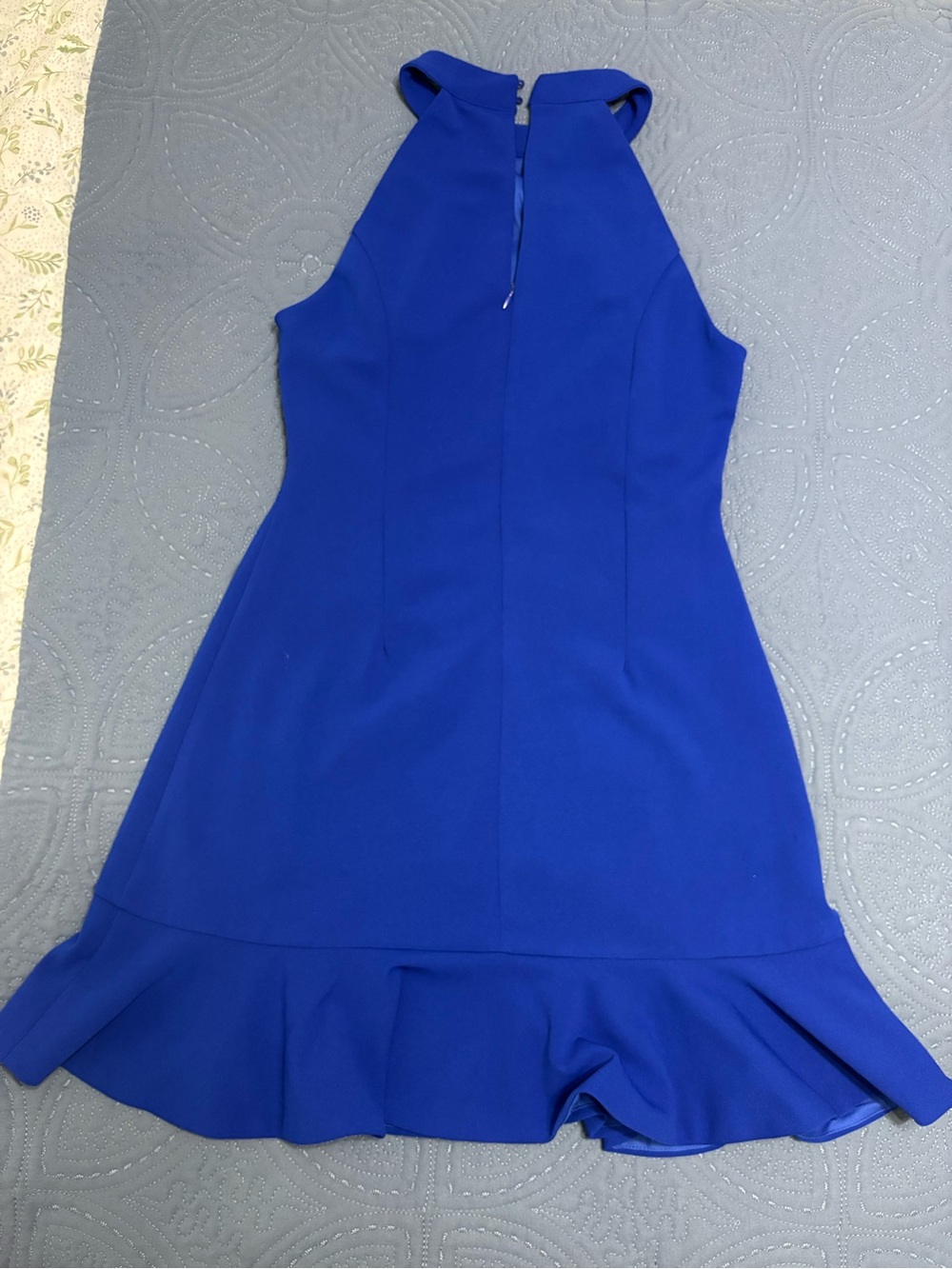 Lulu's Royal Blue High-Neck Ruffle-Hem Dress - Picture 2 of 5